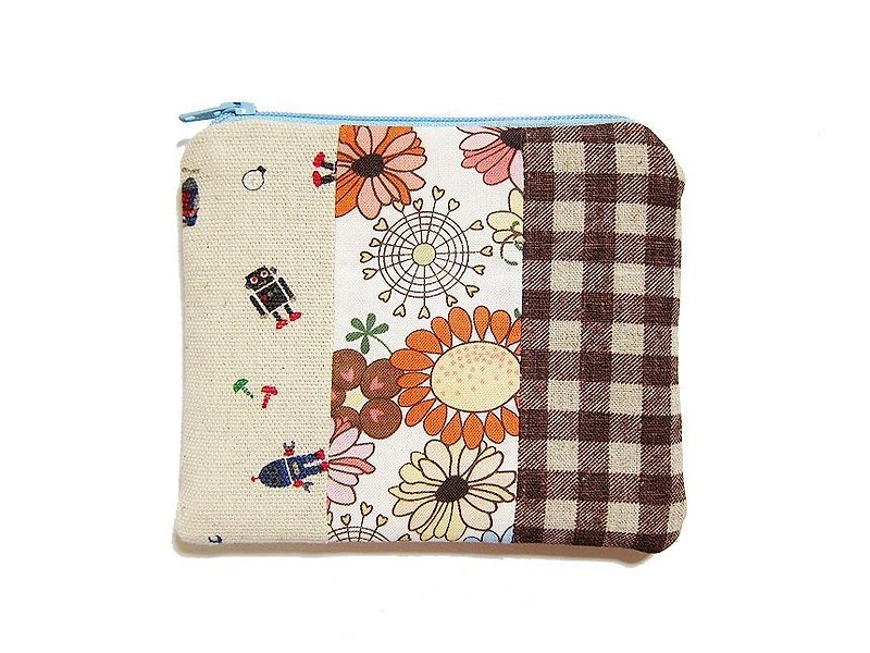 Zipper bag / purse / mobile phone sets Patchwork style --- Spring - Coin Purses - Other Materials 