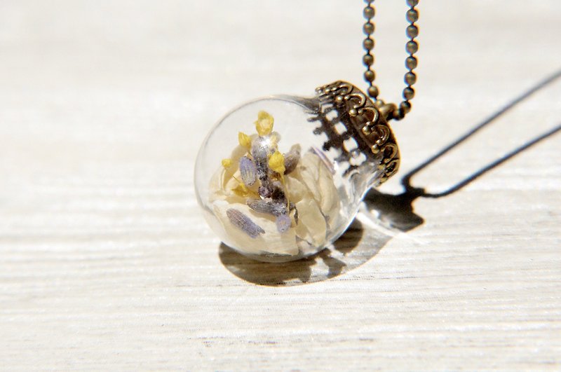 / Forest Department / French Glass Dry Flower Necklace Short Chain Long Chain-Gypsophila + Jasmine + Lavender Forest