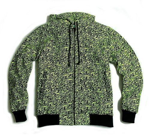 Arturn Classic Tag Hoodie Full Font Fluorescent Hood Jacket/ Neon Green ...