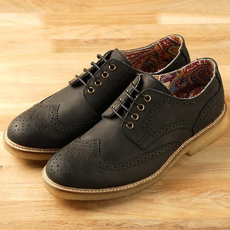 US-‧ Vanger elegant casual elegance gum wing pattern black oxfords ║Va116 - Men's Oxford Shoes - Genuine Leather Black