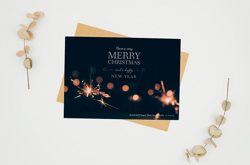 Fairy Stick【CM18055】Rococo Strawberry WELKIN Handmade Postcard Christmas Card - Cards & Postcards - Paper Black