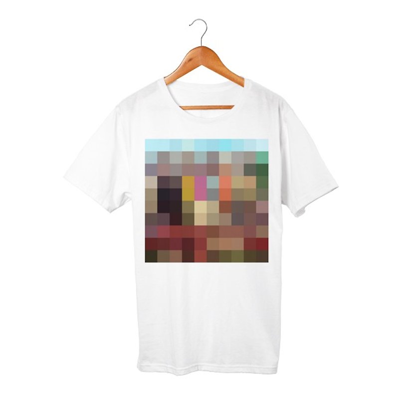 Mosaic T-shirt - 男 T 恤 - 棉．麻 白色