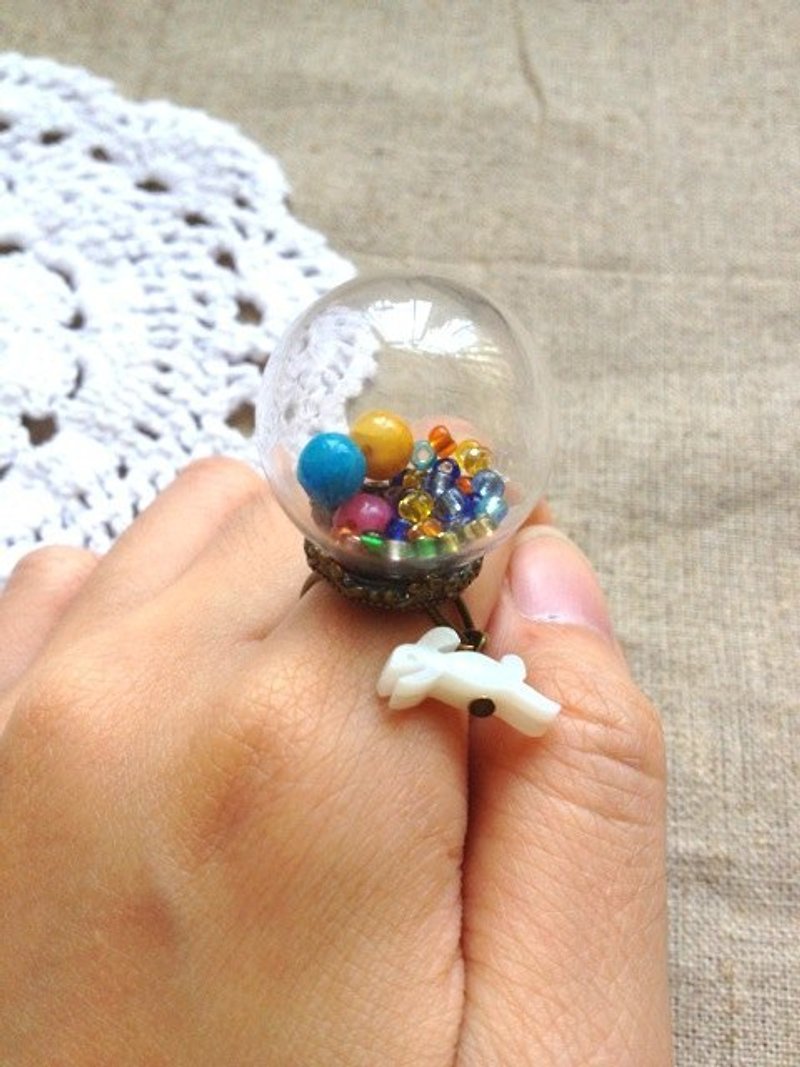 [Imykaka] dream crystal ball - Little Rabbit Fun / Ring - แหวนทั่วไป - แก้ว 
