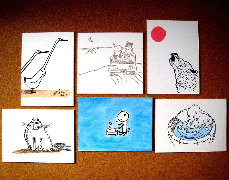 動物派對套組 - Cards & Postcards - Paper Multicolor