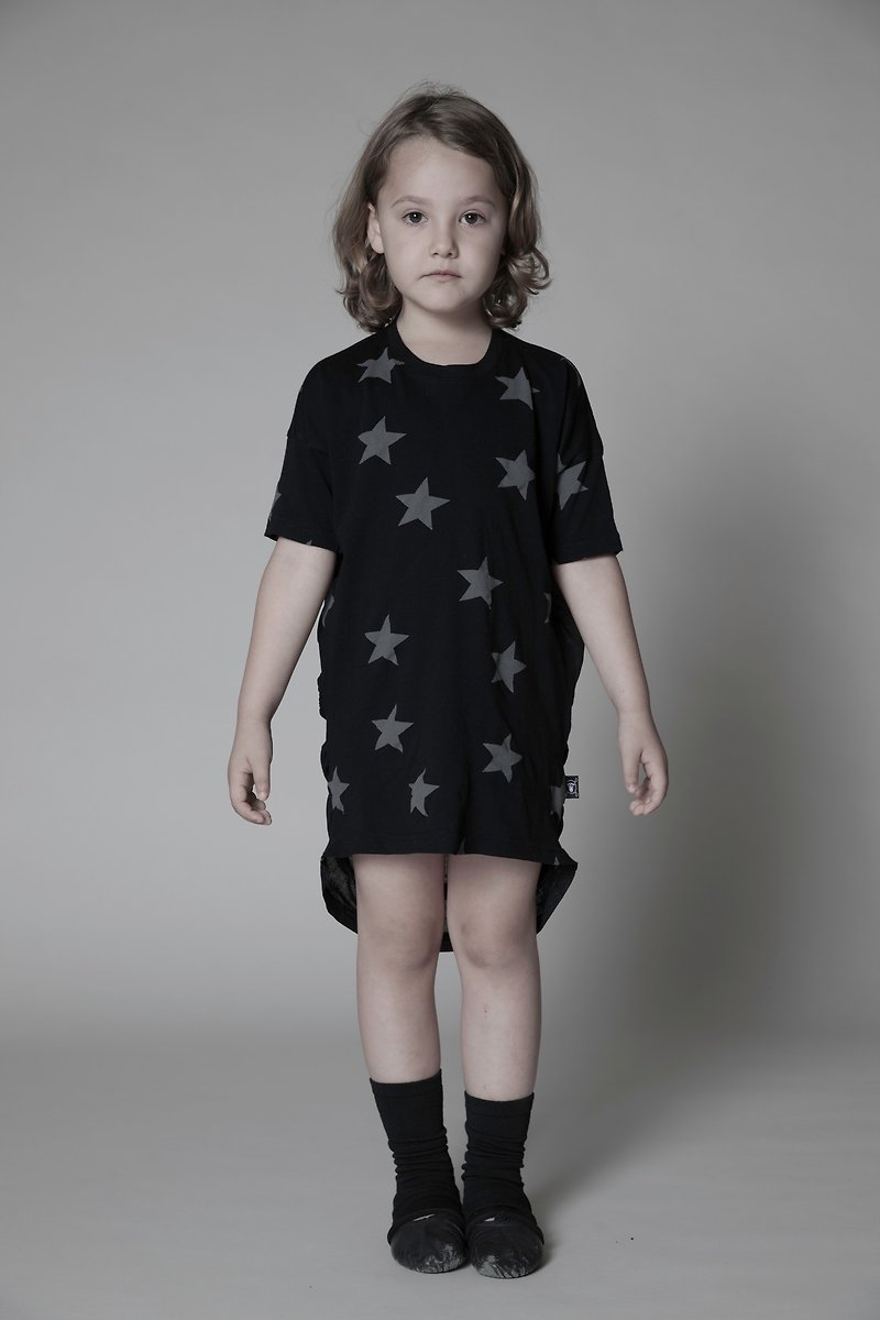 2015 NUNUNU full version star short and long dress - อื่นๆ - ผ้าฝ้าย/ผ้าลินิน สีดำ