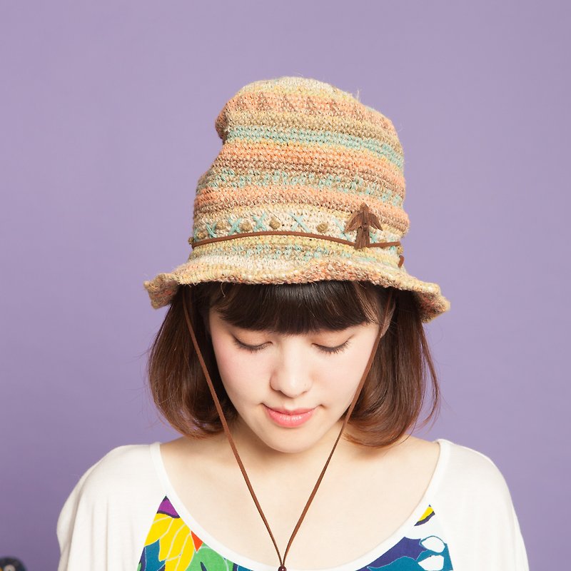 ✬織り綿羽の帽子✬ - 帽子 - コットン・麻 多色