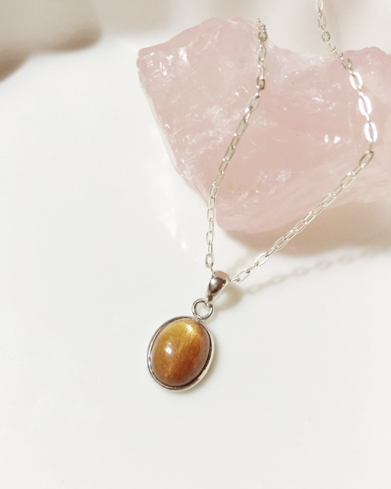 MH sterling silver necklace series _ _ see the sun Sunstone (only one real product shot) - สร้อยคอ - เครื่องเพชรพลอย สีส้ม