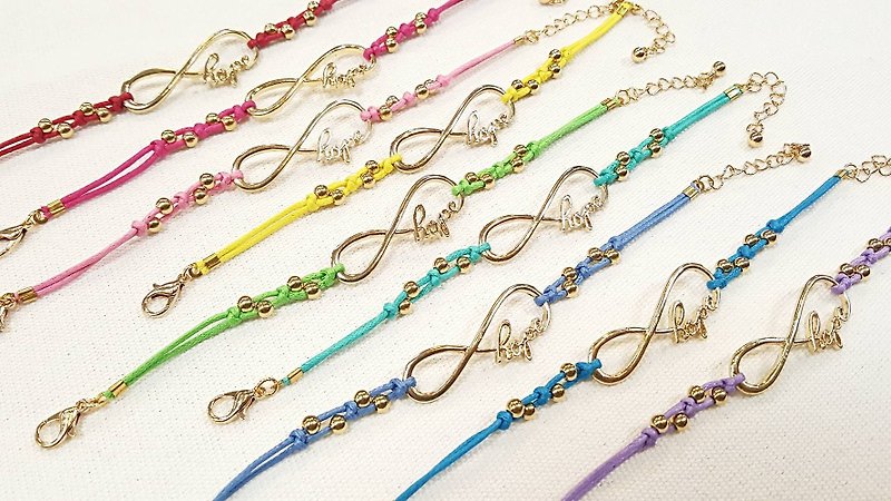 Paris. Happiness hand made. ZAKKA. Simple feel. Hope HOPE is unlimited. Woven Bracelet - Bracelets - Other Metals Multicolor