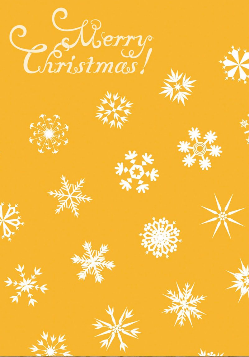 ☆゜ロココイチゴ蒼穹手クリスマスイブ小さな実際幸運手作りはがき - 小さな黄色い雪 - カード・はがき - 紙 イエロー