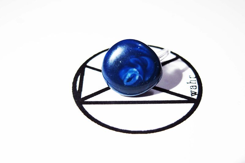 【Wahr】-夾式-蘭圈耳環 - ต่างหู - วัสดุกันนำ้ สีน้ำเงิน
