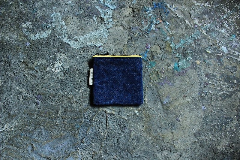 0925【ZhiZhiRen】水洗牛仔布零錢包 - 黃 - 零錢包/小錢包 - 其他材質 藍色