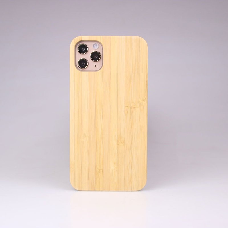 Bamboo Wood phone Case Cover iPhone 14 13 12 11 mini Pro Max X XR XS 8 7 plus - เคส/ซองมือถือ - ไม้ไผ่ สีนำ้ตาล