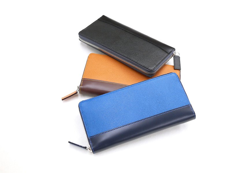 革職人 LEATHER FACTORY【BEAM Zip Clutch / Long Wallet】Made in Japan - Wallets - Genuine Leather Multicolor