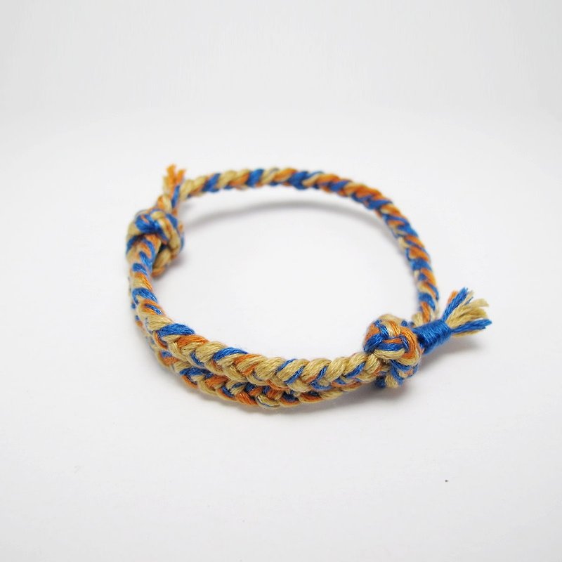 Orange Mu] [MUCHU cotton. Wishing woven bracelet - Bracelets - Cotton & Hemp Multicolor
