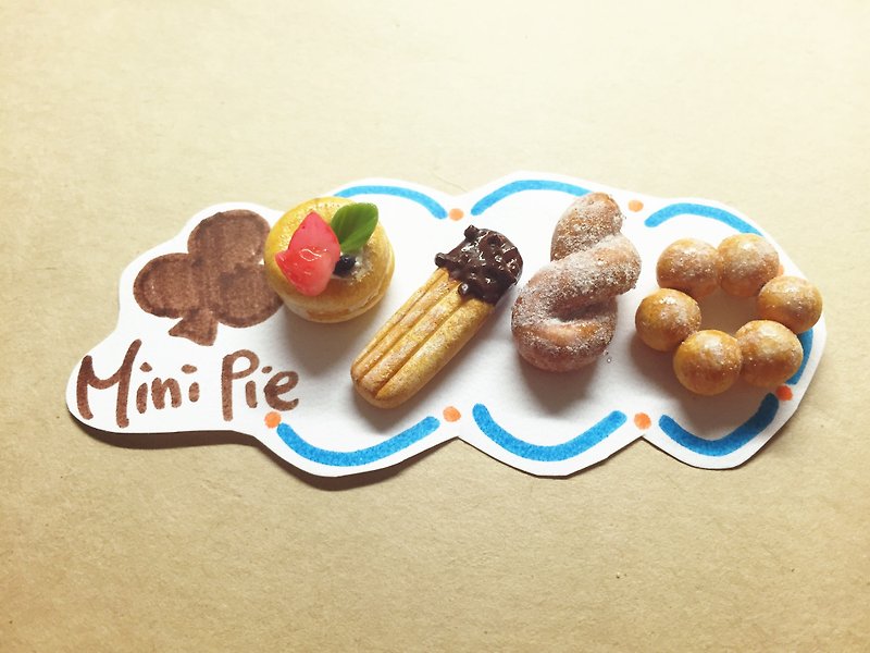~~mini new arrivals~~delicious donuts platter earring set (4 pieces in a set) (can be changed to Clip-On type) ((randomly send a mysterious gift if over 600)) - ต่างหู - ดินเหนียว หลากหลายสี