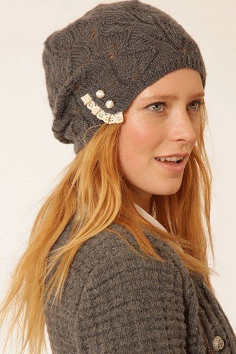Mohair Lacy Beanie - Grey - Other - Other Materials Gray
