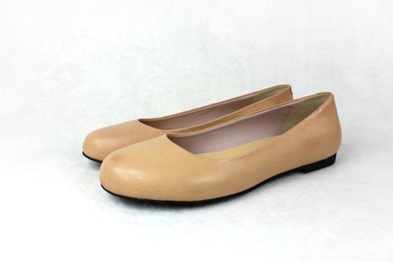 Rice soft round toe doll shoes - รองเท้าบัลเลต์ - หนังแท้ สีทอง
