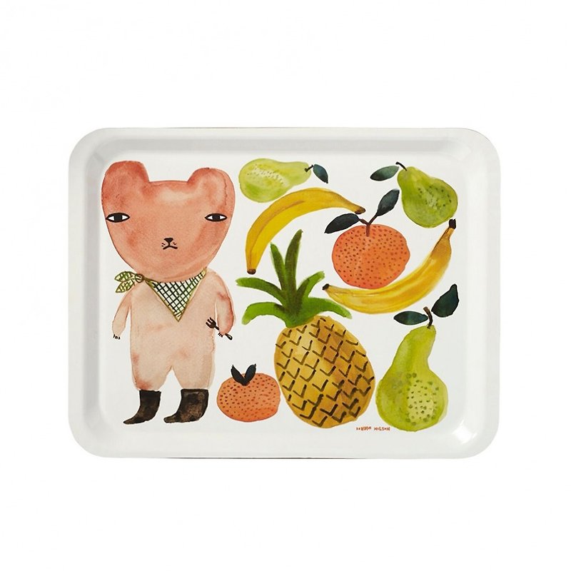 Fruit Bear hand-painted tray | Donna Wilson - Serving Trays & Cutting Boards - Plastic White