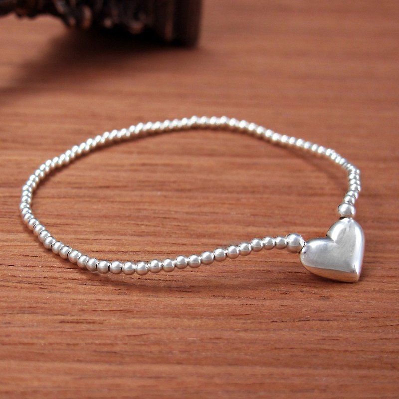 Love Bracelet Love Bracelet Love Drapery 925 Silver Elastic Wristband -ART64 - Bracelets - Sterling Silver Gray