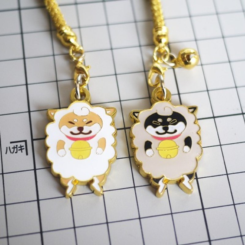 Other Materials Keychains Gold - [Cangwu] Limited Shiba Inu Pendant for the Year of the Goat Baa Hei Chai Sheep/Red Chai Sheep Metal Accessories