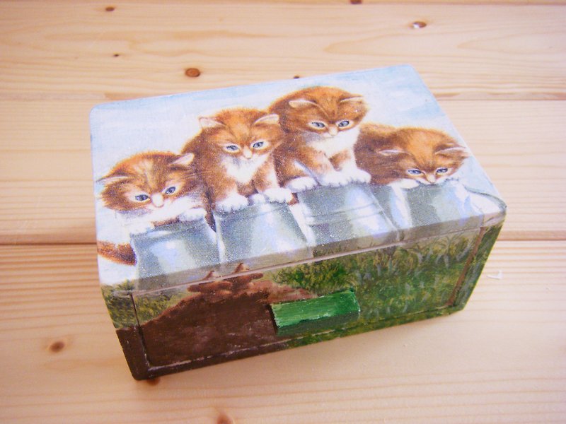 [Limited] Storage box for curious kittens/small drawers/cat whiskers box - Storage - Wood Multicolor
