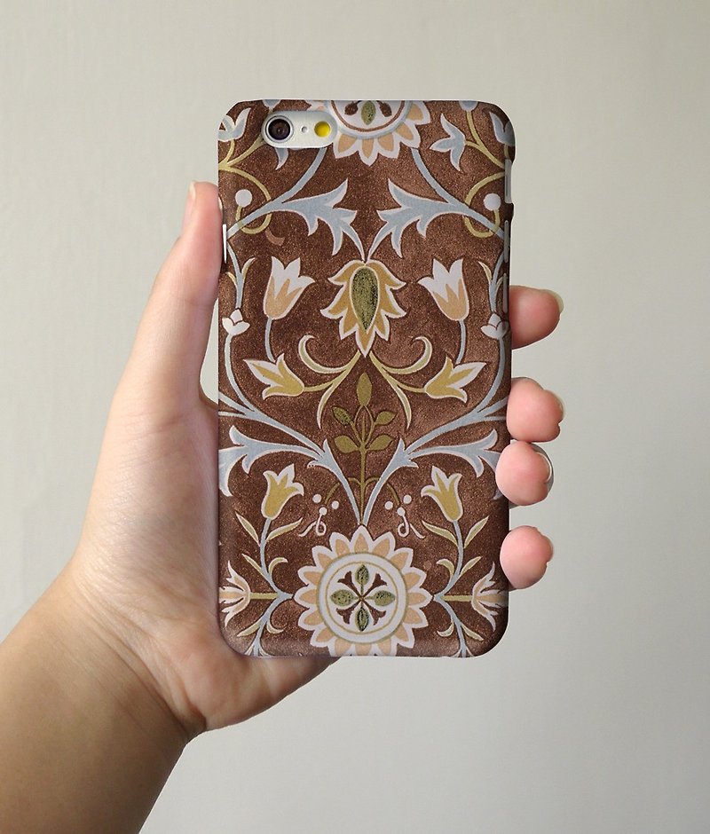 Floral pattern tribal brown 3D Full Wrap Phone Case, available for  iPhone 7, iPhone 7 Plus, iPhone 6s, iPhone 6s Plus, iPhone 5/5s, iPhone 5c, iPhone 4/4s, Samsung Galaxy S7, S7 Edge, S6 Edge Plus, S6, S6 Edge, S5 S4 S3  Samsung Galaxy Note 5, Note 4, Not - อื่นๆ - พลาสติก 
