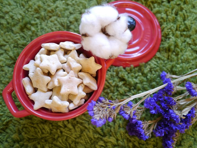 San Mao baking Square natural pet biscuits - honey oat star cake 100 grams - ขนมคบเคี้ยว - อาหารสด 