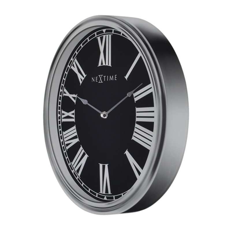 NeXtime - Magic Arabic Roman pattern stereo clock - Clocks - Glass Black
