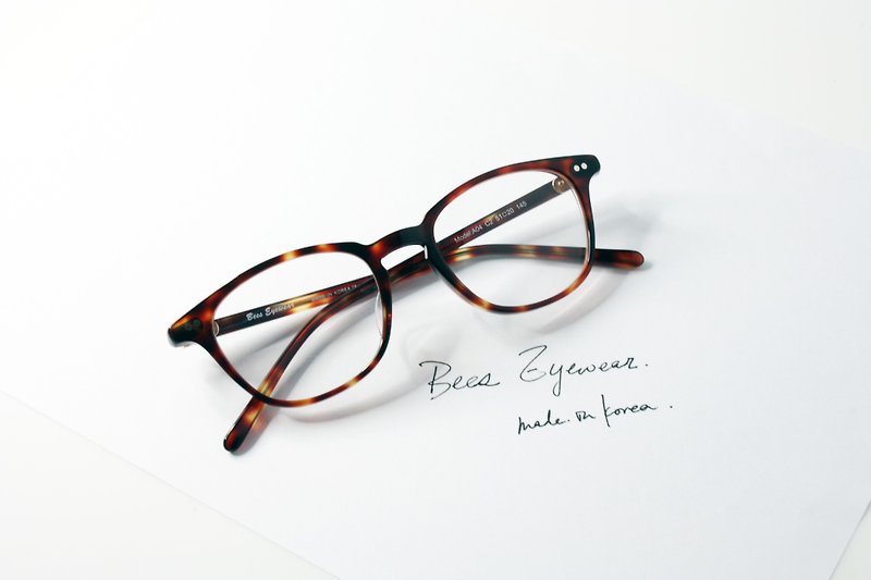 A04C2 Handmade in Korea wellington rectangle Shape eyeglasses frame eyewear - Glasses & Frames - Other Materials Brown