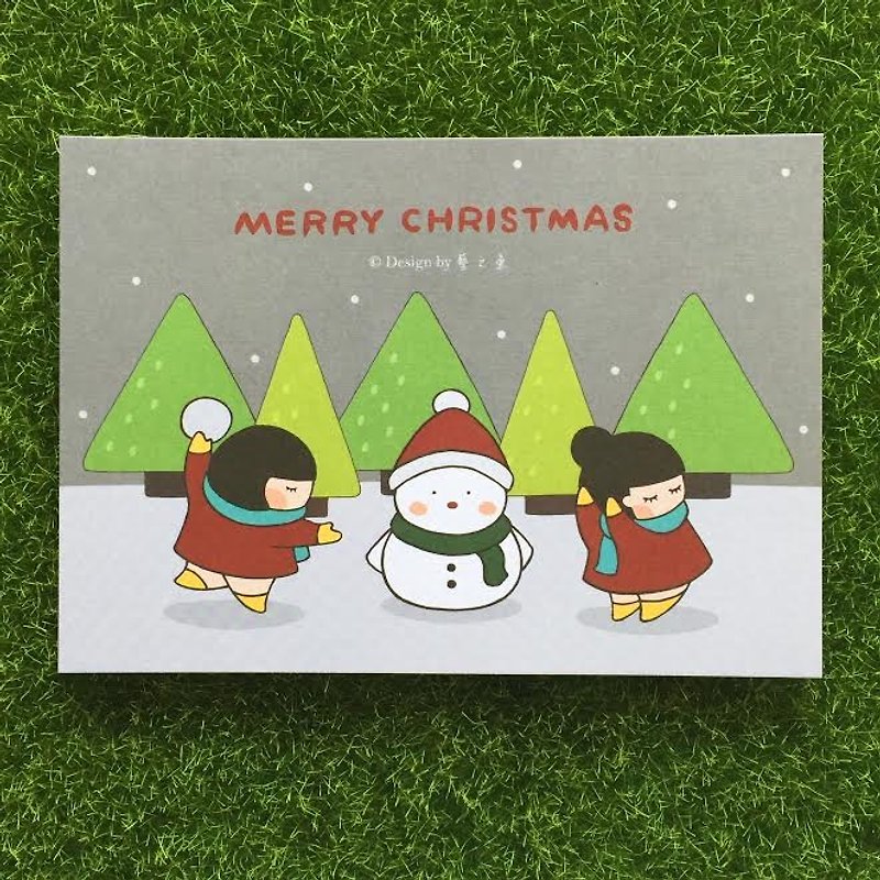 「アートの魚」フレンズ クリスマス カード カード ポストカード クリスマス ギフト - CM005 - カード・はがき - 紙 グレー