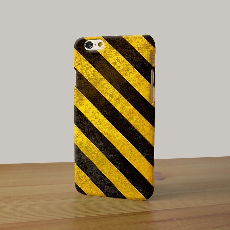 Strips yellow and black 96 3D Full Wrap Phone Case, available for iPhone 7, iPho - スマホケース - プラスチック イエロー