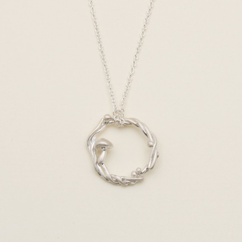 Mushroom Wreath Necklace - Necklaces - Sterling Silver Gray