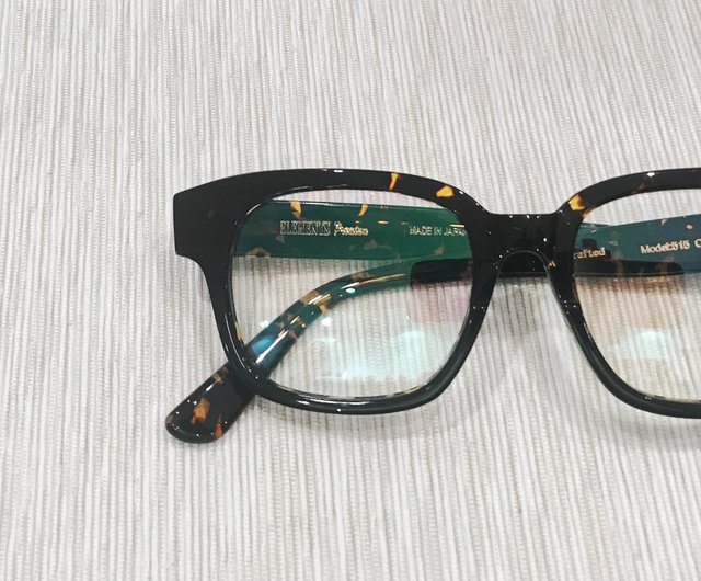 長方形琥珀眼鏡7バレルヒンジ日本のハンドメイドeyewear - ショップ