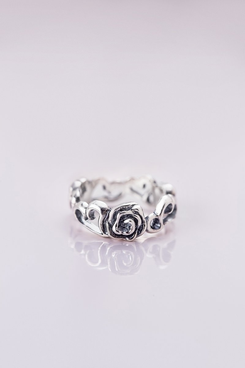 Flower heart - Earrings & Clip-ons - Gemstone Pink
