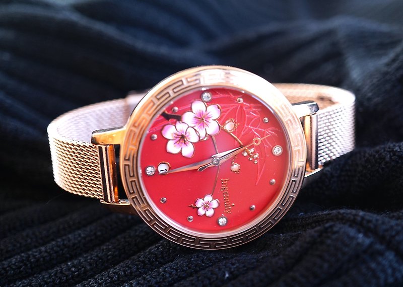 緋紅色經典女錶 / 搭配時尚米蘭帶 - 女裝錶 - 其他金屬 紅色
