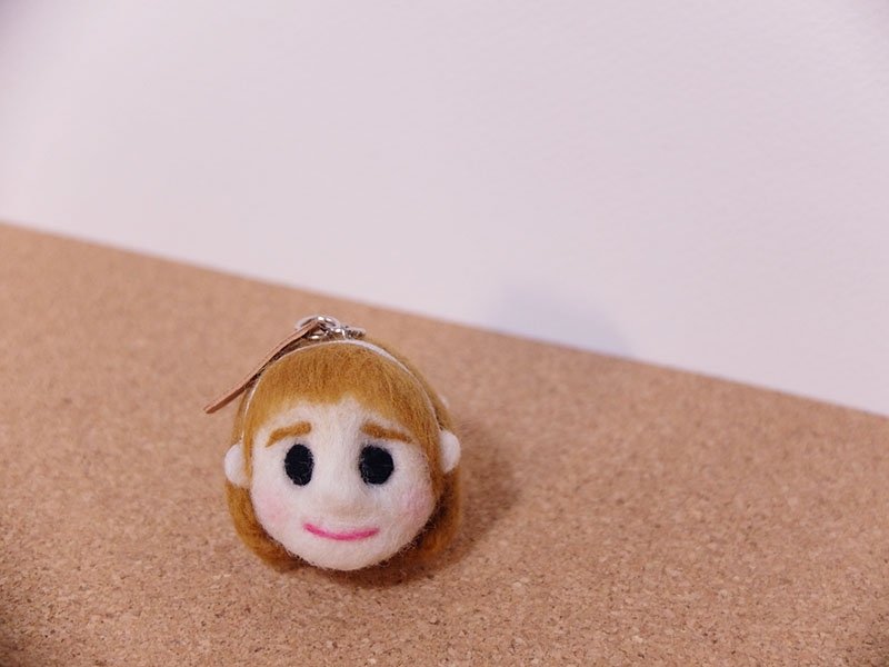 誰是駱翊絲? 100%手工羊毛氈娃娃項鍊 - 項鍊 - 羊毛 咖啡色