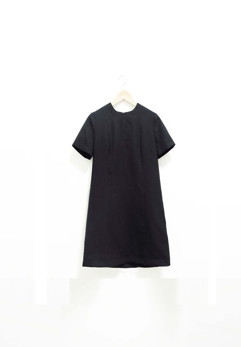 【Wahr】黑質小洋裝 - ワンピース - その他の素材 ブラック