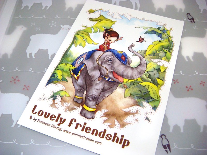 [Pin] beautiful friendship watercolor illustration │ │ │ printing postcards - Cards & Postcards - Paper Green