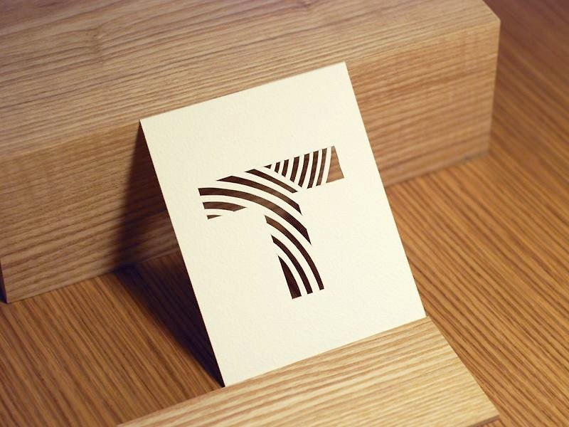 Write him/her letter card "T" - Cards & Postcards - Paper White