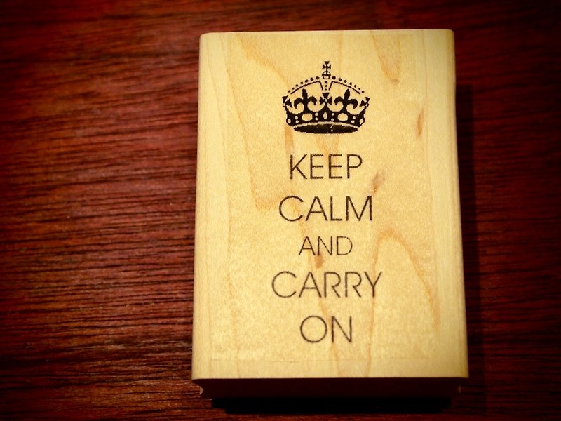 keep calm and carry on 美國手工橡皮印章:Made in USA - 木工/竹藝/紙雕 - 木頭 黑色