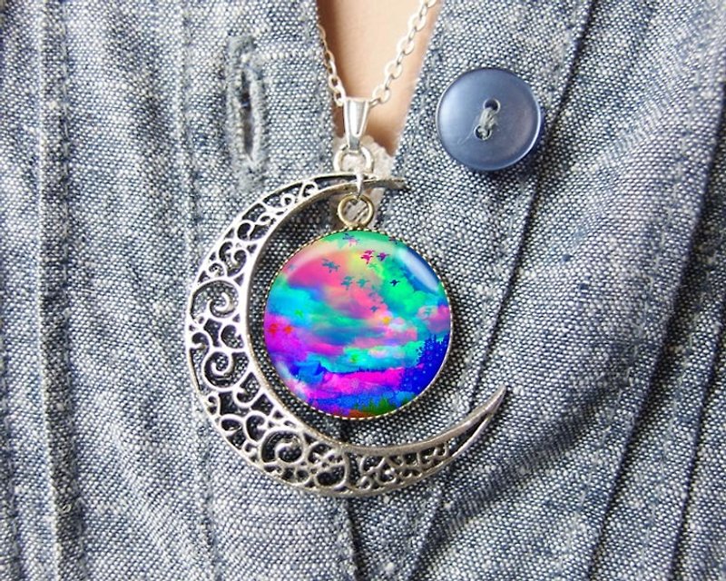 Colorful Sky-Necklace/Accessories/Birthday Gift【Special U Design】 - Necklaces - Other Metals Multicolor
