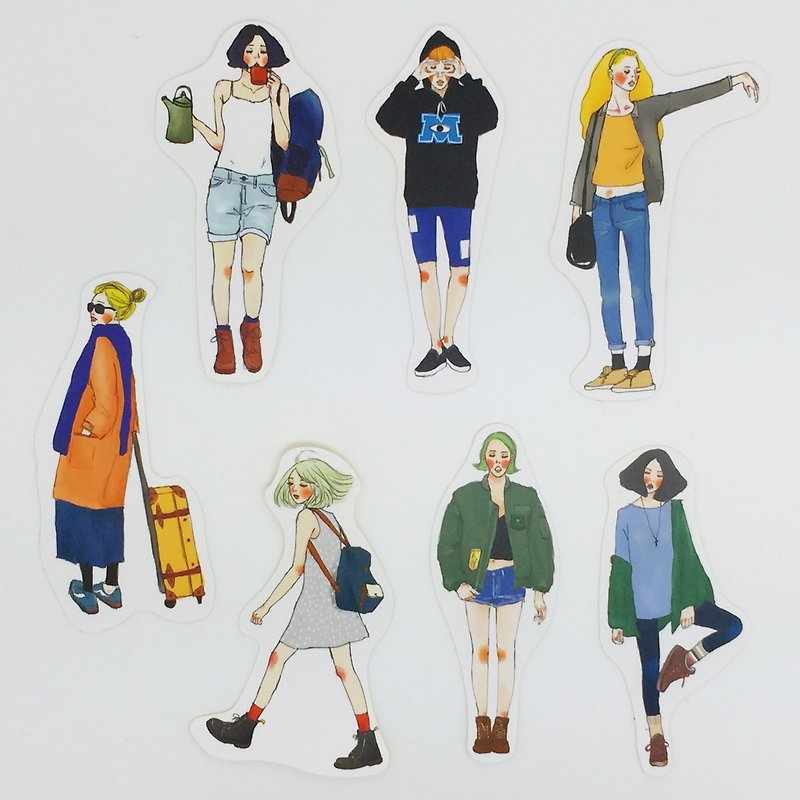 Adventure Girl series sticker / 7 into - Stickers - Paper Multicolor
