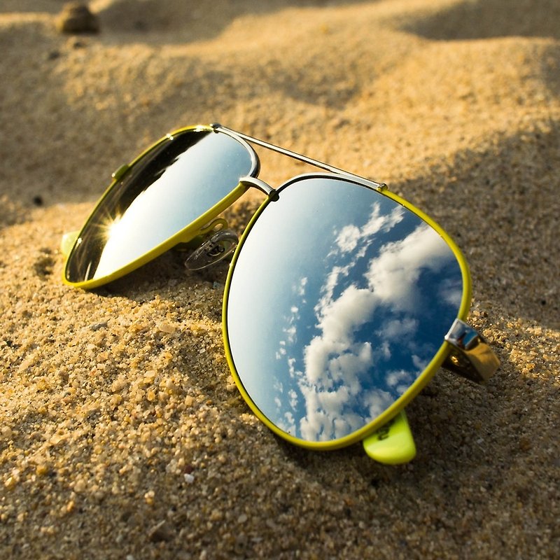 Solaris 太陽眼鏡 - 黃色框+銀鍍膜 - 太陽眼鏡/墨鏡 - 其他金屬 黃色