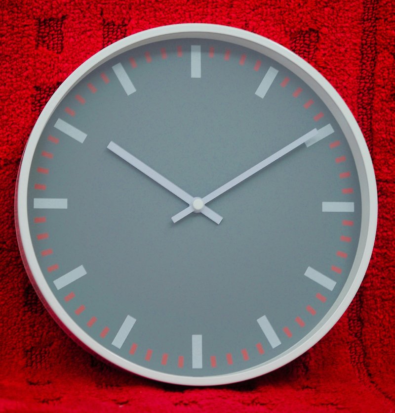 Pare - Gray-Red Complex Clock (Metal) - Clocks - Other Metals Red