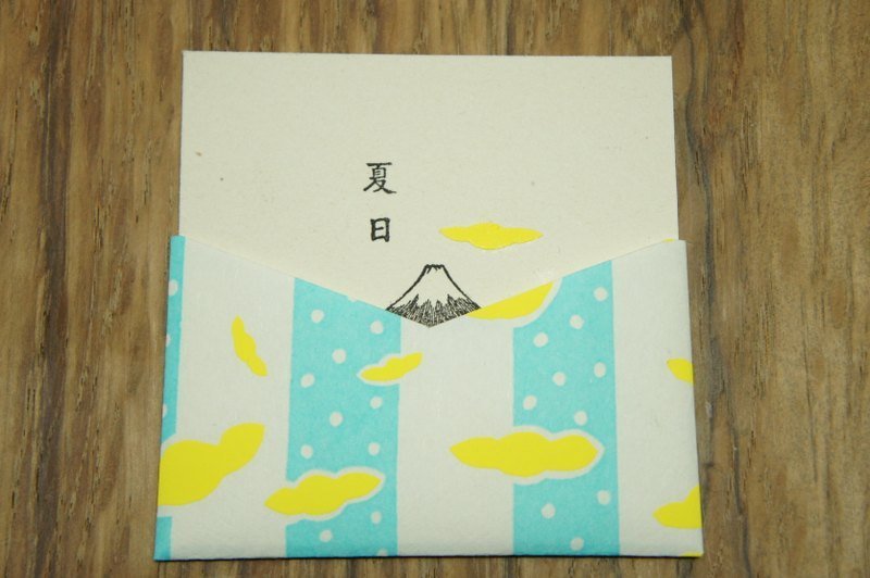 夏日 富士山 卡片--日系京禪紙. 最後三枚 - 卡片/明信片 - 紙 多色