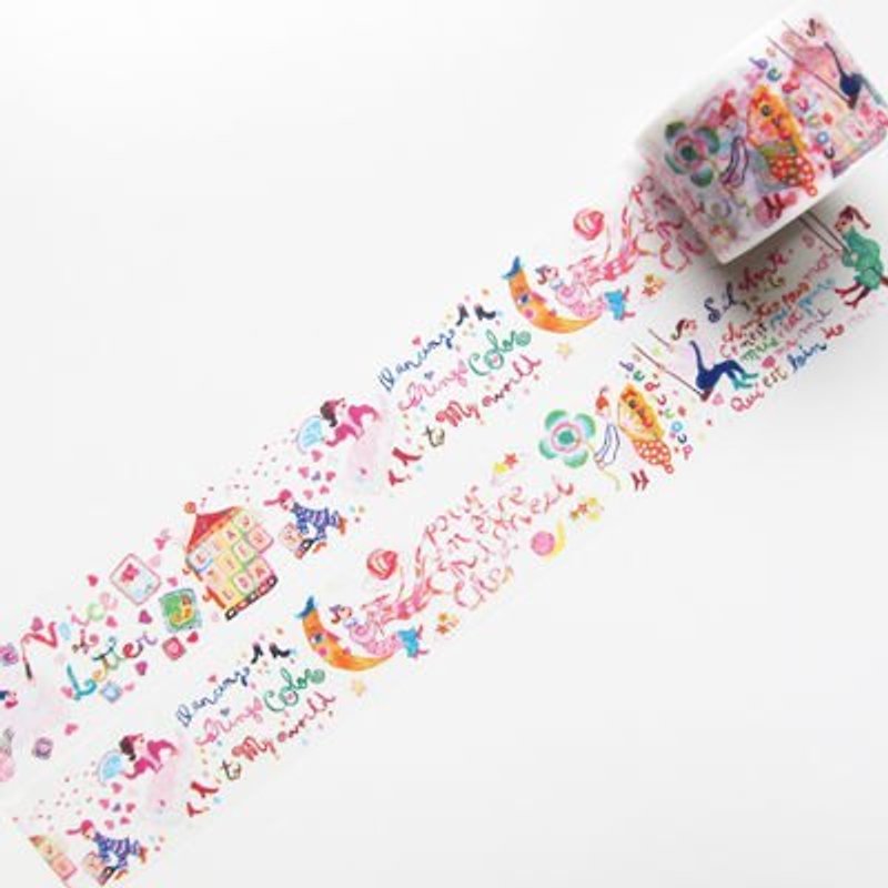 Aimez le style 寬版 和紙膠帶 (01481 彩色繪畫) - Washi Tape - Paper Multicolor