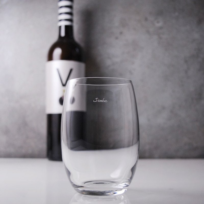 390cc [handmade customization] Erstadt whisky glass lettering - แก้วไวน์ - แก้ว สีเทา