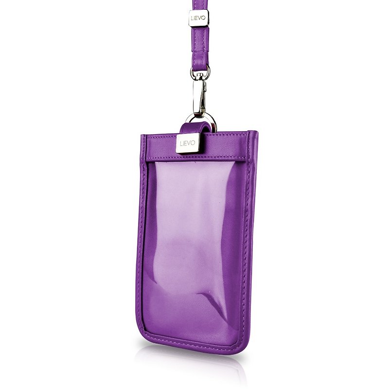 [LIEVO] TOUCH - Neck-mounted leather mobile phone case _ deep purple 5.1 - เคส/ซองมือถือ - หนังแท้ สีม่วง