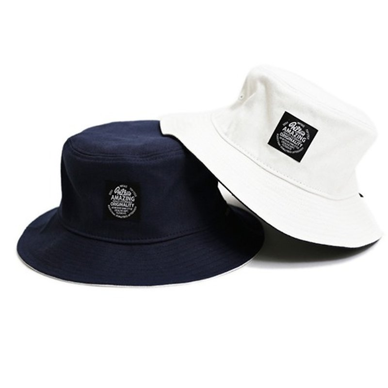 Filter017  - 帽子 - シングルジャガードバケットハットヘリンボーン無地の帽子 - 帽子 - その他の素材 ブルー