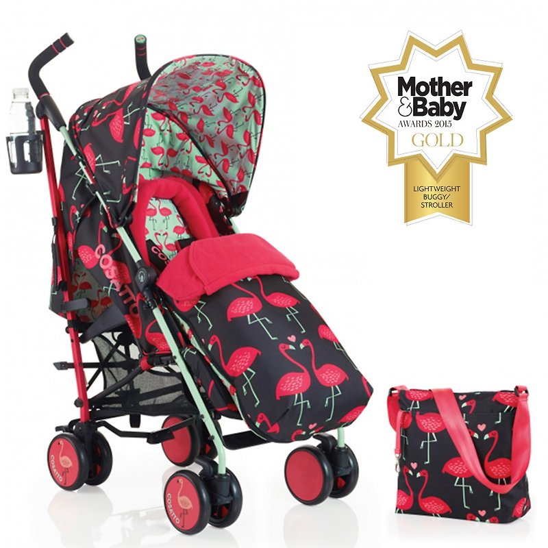 英國Cosatto Supa 嬰兒手推車 – Flamingo Fling 包括媽媽袋 - 嬰兒車/ BB 車 - 其他金屬 紅色